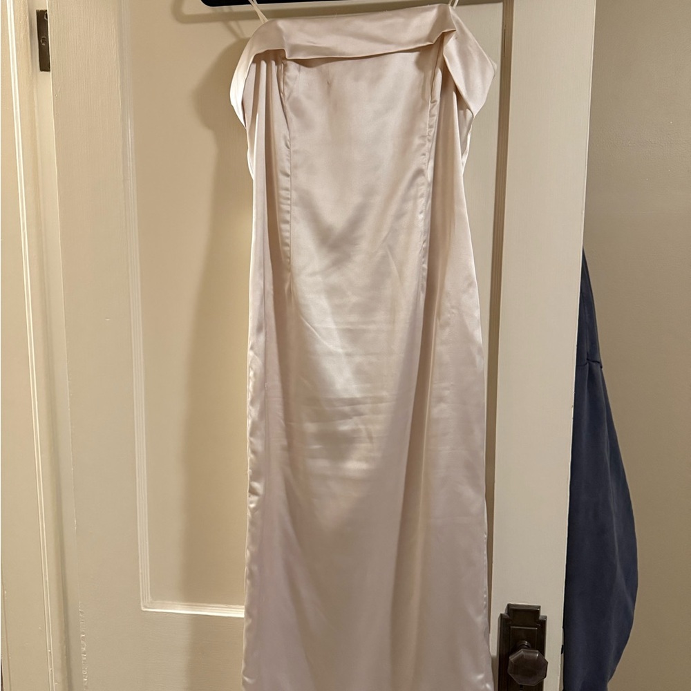 Elegant Cream Satin Dress
